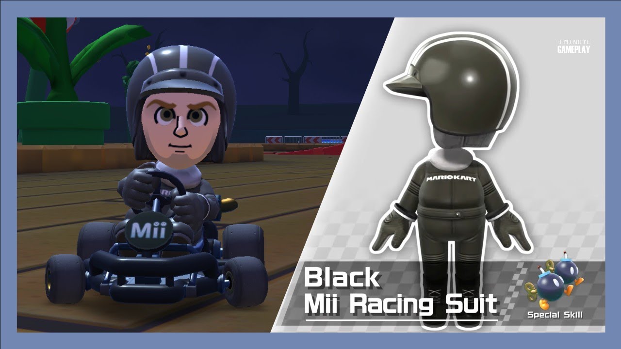 Mario Kart Tour Black Mii Racing Suit (Wave 22) YouTube