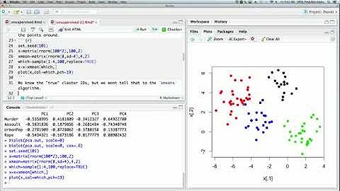 Statistical Learning: 12.R.2 K means Clustering