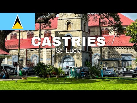 Walking around the beautiful city of CASTRIES, St. Lucia - 4K