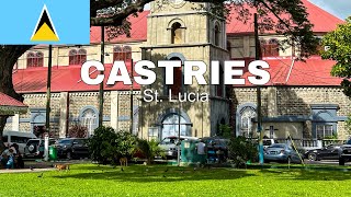 Walking around the beautiful city of CASTRIES, St. Lucia - 4K