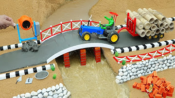 Mini Truck Bridge gravel Construction with Bricks & Concrete | DIY Science Project