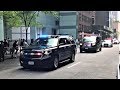 NYPD, United States Secret Service & Diplomatic Security Service Escorting Motorcades In New York