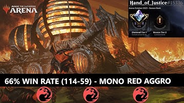 MONO RED AGGRO🔥69% WIN RATE(59-26)🔥MYTHIC STANDARD BO1 RANKED [MTG ARENA] WOE WILDS OF ELDRAINE
