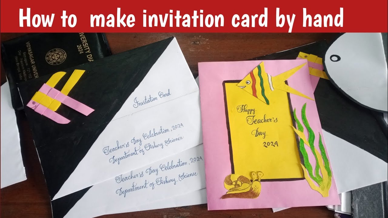 How to make invitation card by hand | sk cursive art - YouTube