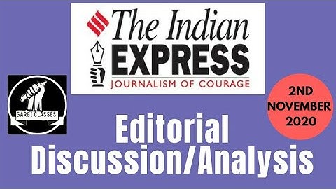 2nd November 2020 | Gargi Classes Indian Express Editorial Analysis/Discussion
