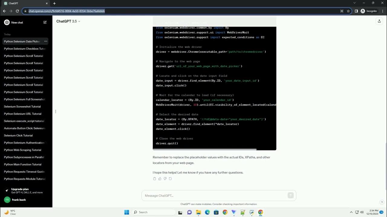 python selenium select date from calendar YouTube