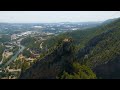 Cakallar, Alanya, Turkey. Aerial footage of medieval Alara Castle remote hilltop fortress with su...