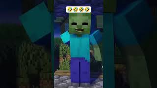 Villager and zombie fight with Chinese man laughing! #minecraft #funny #shorts #makethisgoviral