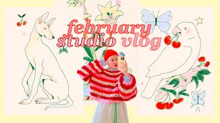 getting tattooed, making art for a show, crochet projects ♥ february studio vlog