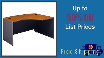 #ErgonomicHome Series C Left Handed Corner "L" Shaped Bow Front Desk