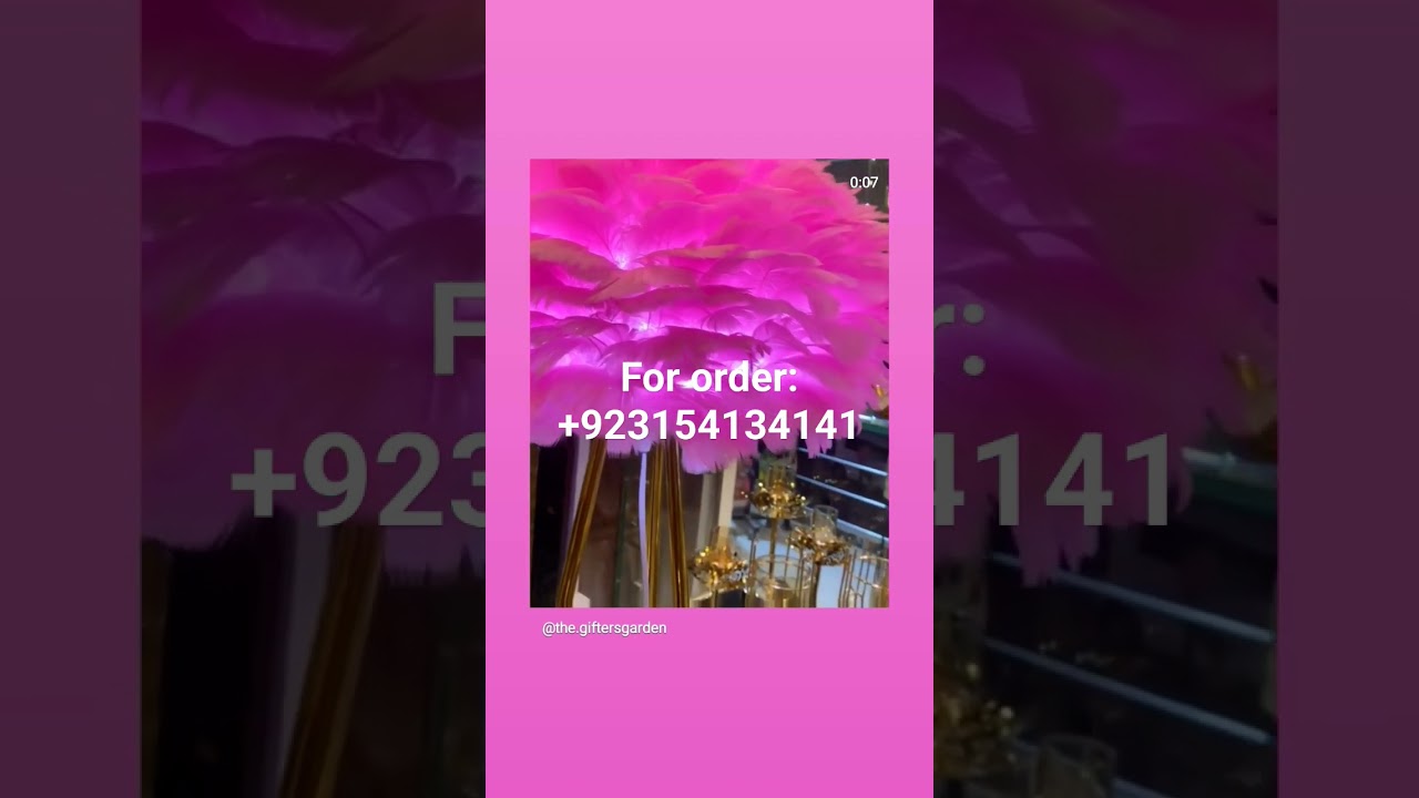 Pink feathers floor lamp 