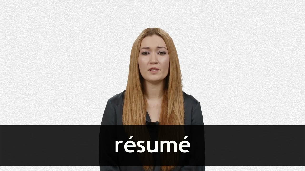 How to pronounce RÉSUMÉ in American English YouTube