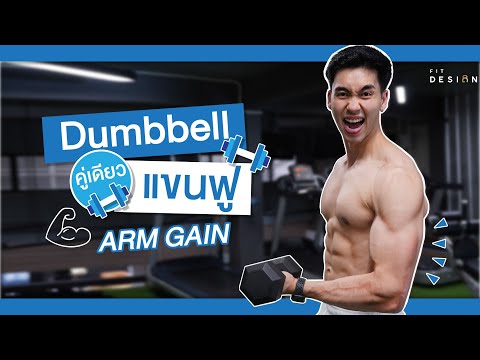 6 ท่า 10 นาทีสร้างกล้ามแขนให้ใหญ่ด้วยดัมเบลคู่เดียว ทำตามได้เลย Level 1 | FITDESIGN