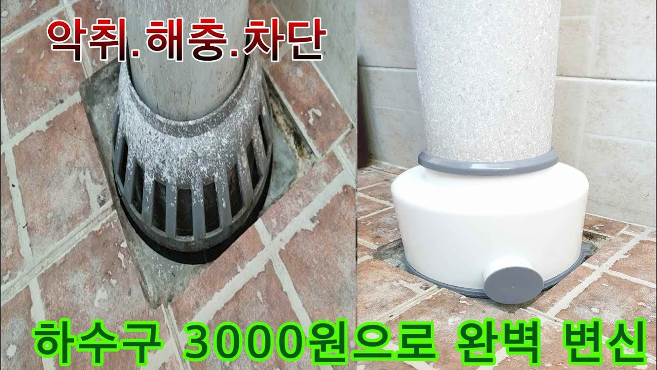 3천원으로 베란다하수구 냄새,모기 차단공사 해결 - Youtube