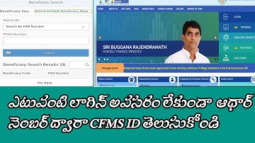 How to Check CFMS ID or Beneficiary Id With Aadhar Number without Any Login | How To Find Cfms Id
