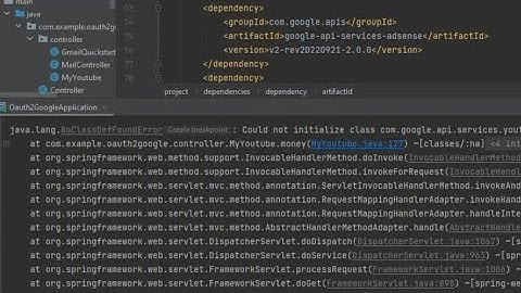 NoCLassDefFoundError : Could not initialize class