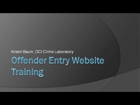 Offender DNA Web Program