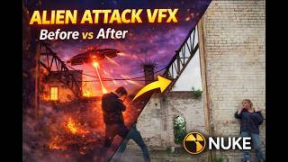 Alien Attack VFX | Before vs After | Nuke @VFXFORGEs @ActionVFXofficial @ProductionCrate