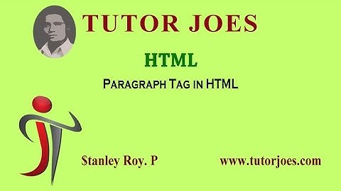 Paragraph Tag in HTML Tamil class-5