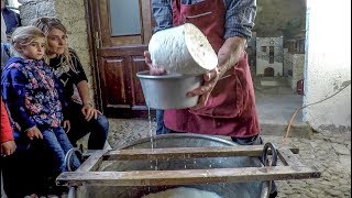 Italian Food. Hand Making Sheep Cheese in Sardinia, Sardegna 'pecorino cheese'