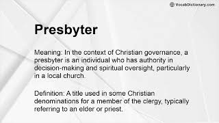 Presbyter Meaning