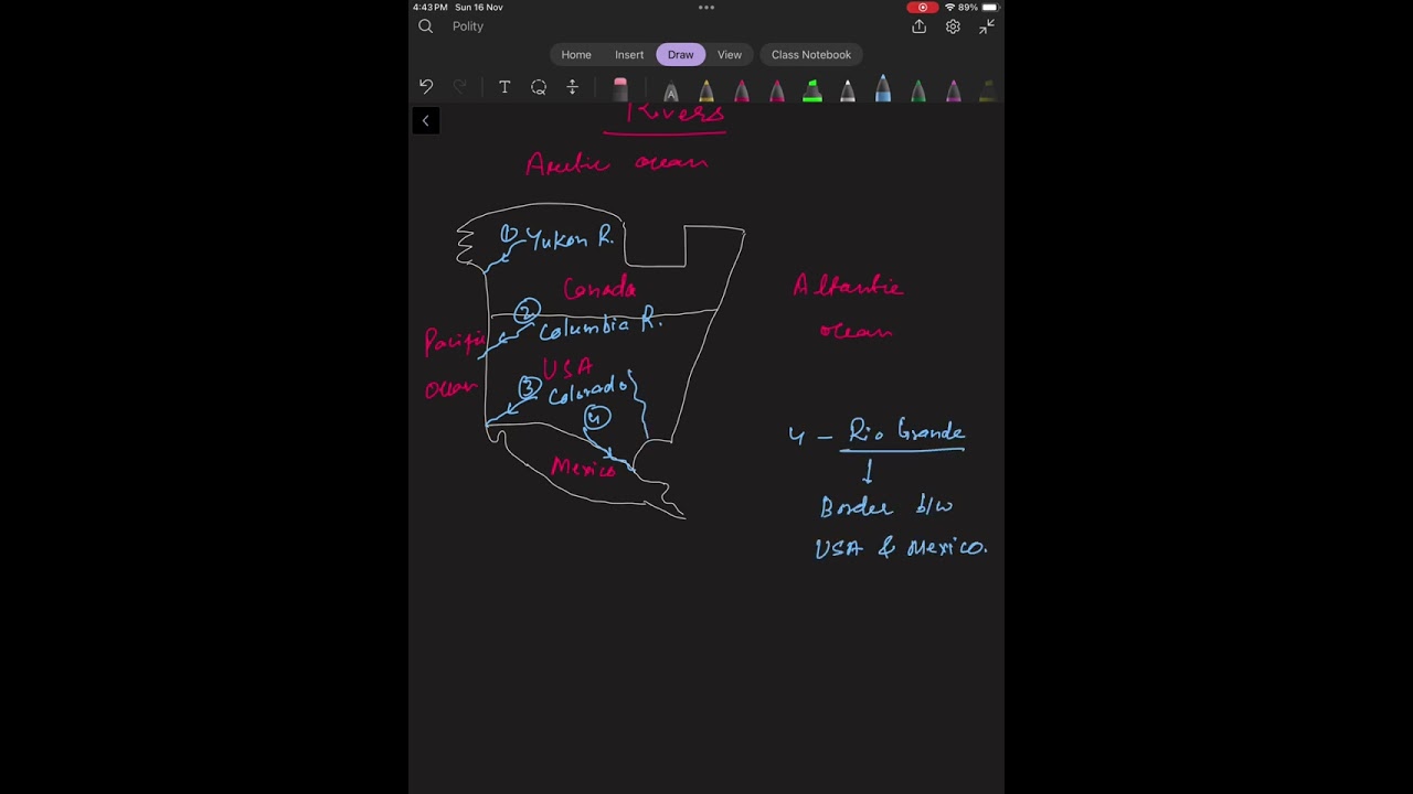 North America mapping - Part - 2; Important Rivers of NA 