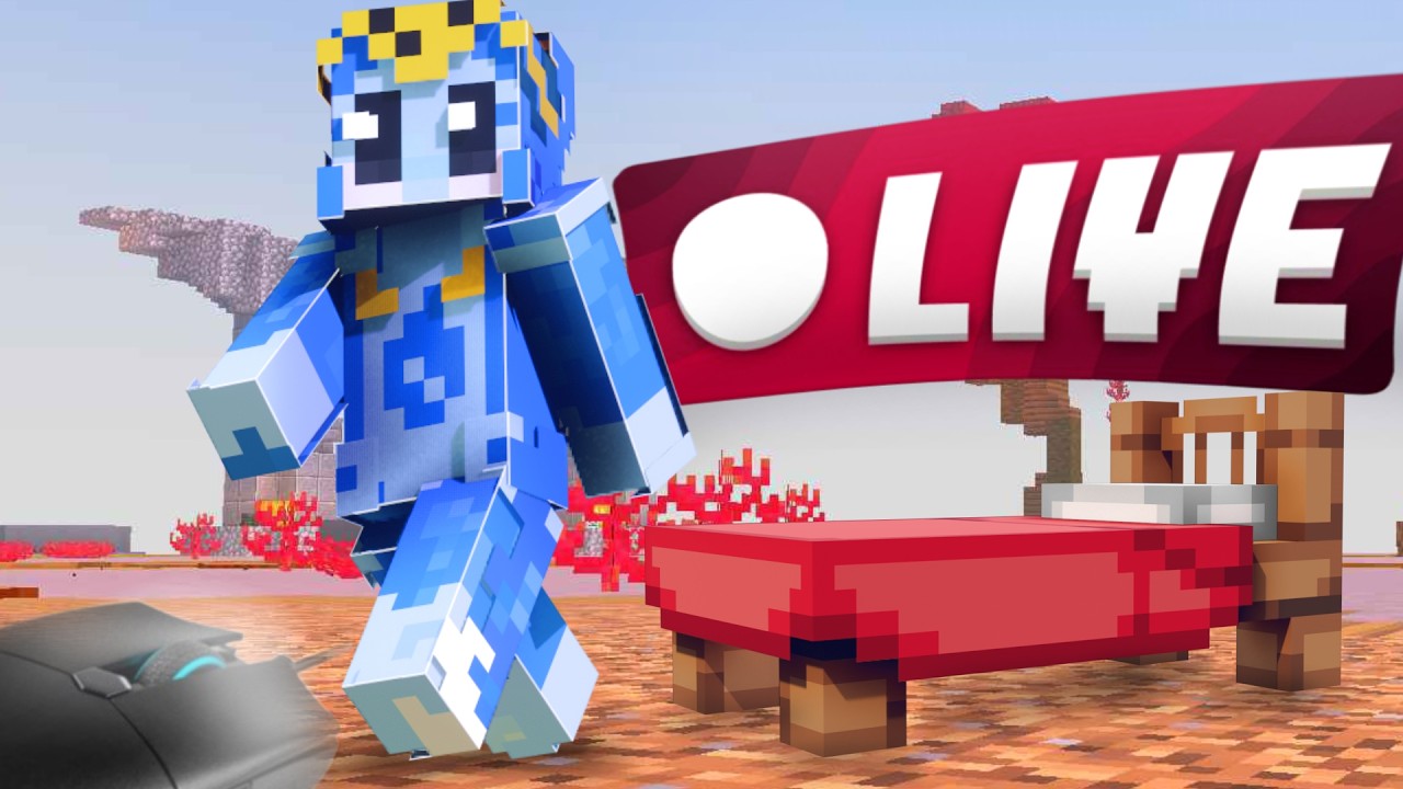 Minecraft BEDWARS live McFleet Glorious Model O 40+CPS 60 fps GamesWithgod 