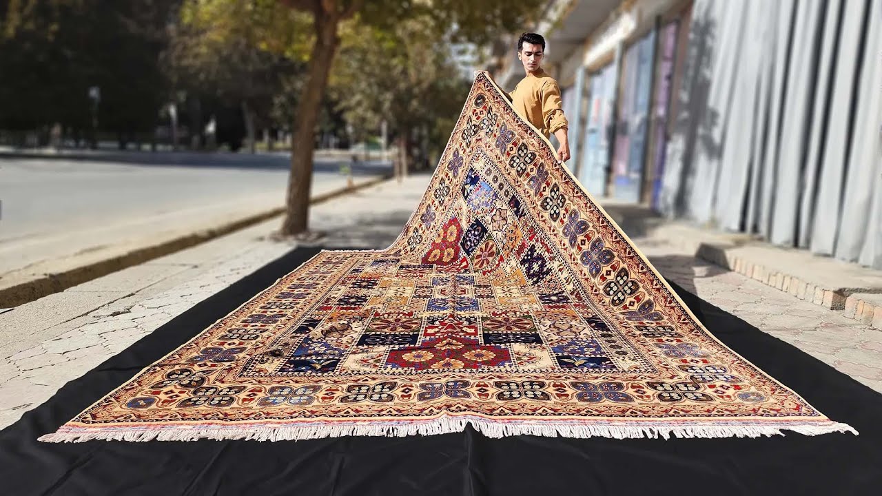 The 8x12 Pale Brown Bakhtiari Area Rug: A Masterpiece of Persian Elegance