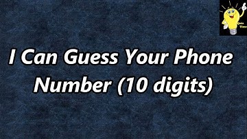 I Can Guess Your Phone Number (10 digits) - Math Tricks Magic - I Can Guess Your Number Trick