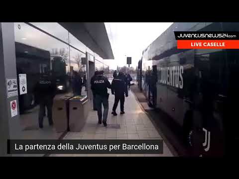 LIVE CASELLE - La partenza della Juventus per Barcellona