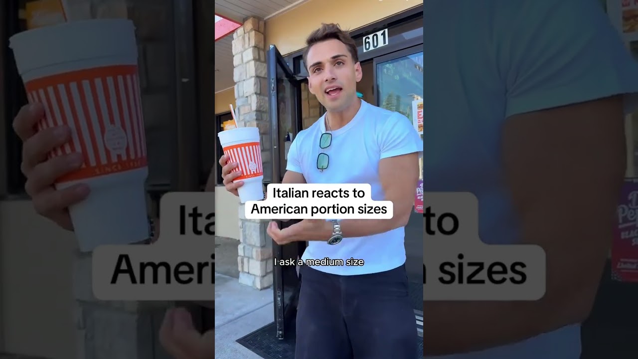American Portion Sizes Are Actually Crazy 😭 #funny #Shorts #Viral #Comedy #Relatable