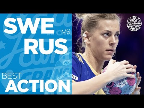 Nathalie Hagman puts some amazing spin on this shot | Women's EHF EURO 2018