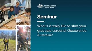 What’s it really like to start your graduate career at Geoscience Australia?
Join us for an engaging Q&A panel that brings the graduate experience to life through real stories, reflections and first-hand insights. Chaired by our Chief Scientist, Steve Hill, and featuring our Chief People Officer, Charlie Middleton, alongside graduates from our 2021, 2023 and 2025 cohorts, this discussion explores what it’s like to grow your skills, make a meaningful contribution and build a career at Geoscience Australia. From graduate field trips to career‑shaping projects and workplace culture, you’ll hear directly from those who have lived the journey. If you’re curious about where a graduate program can take you, this is your chance to find out! What’s it really like to start your graduate career at Geoscience Australia?