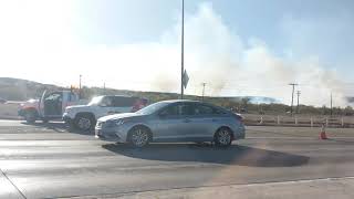 Fast moving brush fire between Santa Paula, Ventura, Ojai. Fire alert. Highway 5.