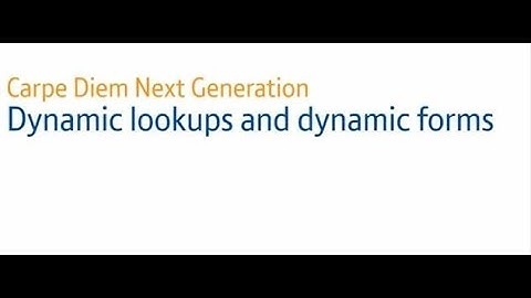 Carpe Diem Next Generation timekeeping  - Dynamic Lookups