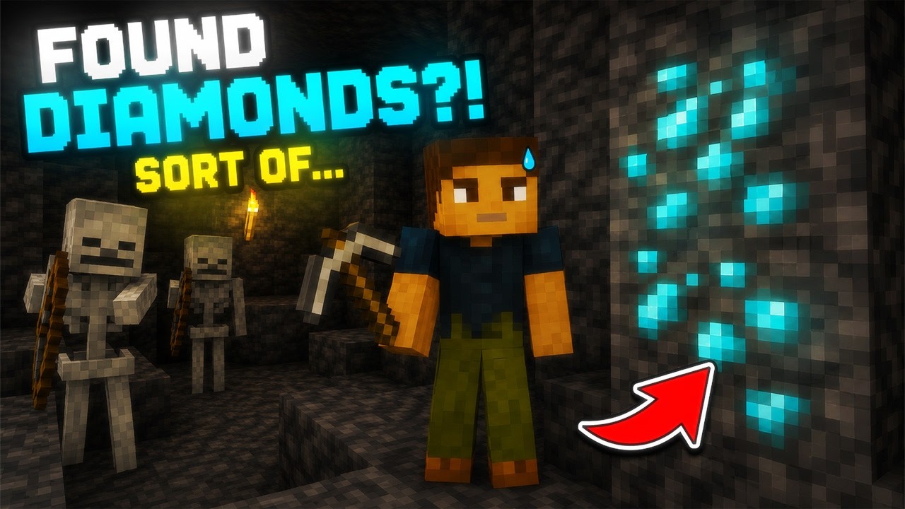 I FINALLY Found DIAMONDS in Minecraft… Sort Of 😭 - YouTube