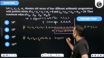 Let xn,yn,zn,wn denotes nth terms of four different arithmetic progressions with positive terms.....