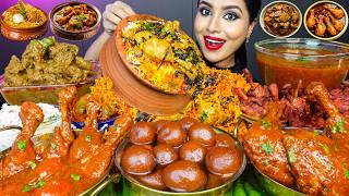 ASMR Eating Spicy Mutton Liver Curry,Handi Chicken Biryani,Vindaloo Curry Masala ASMR Eating Mukbang