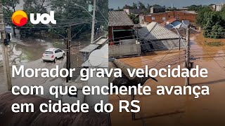 Rio Grande do Sul: Morador de São Leopoldo mostra em vídeo velocidade com que água toma casas
