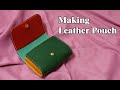 43 [Leather Craft] Making Leather Pouch / [가죽공예] 가죽 파우치 만들기 / Free Pattern