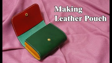43 [Leather Craft] Making Leather Pouch / [가죽공예] 가죽 파우치 만들기 / Free Pattern