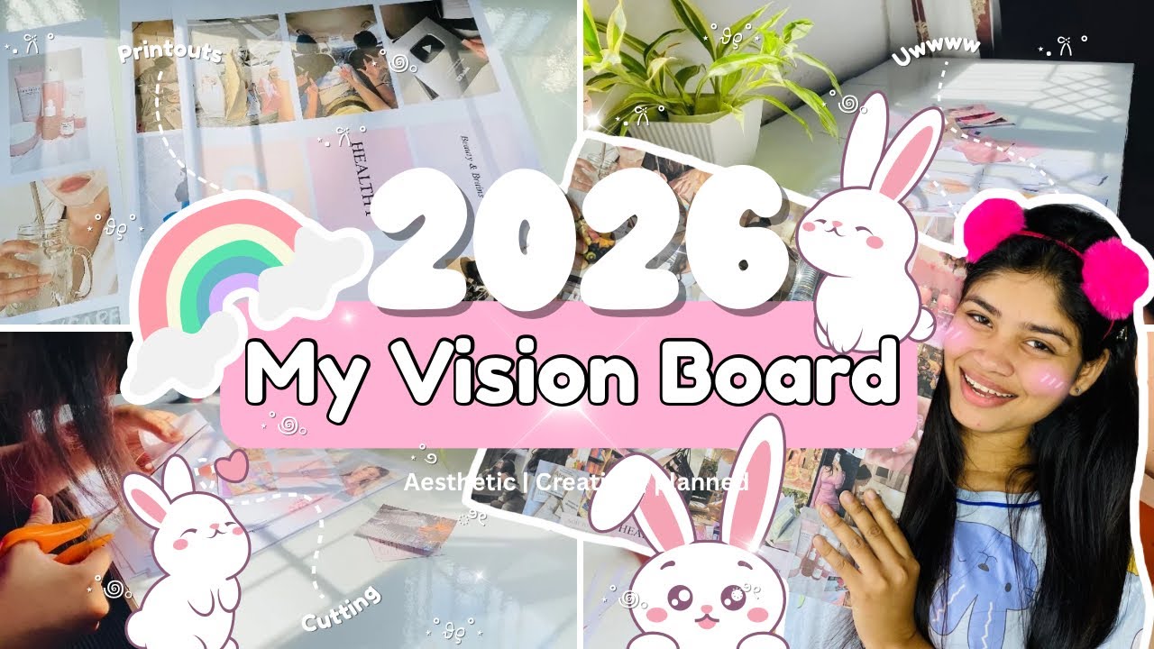 2026 ට හදපු මගේ Vision Board එක 🩰🌷🤍✨|සිංහල| #aesthetic #fyp #explore #moreviews #goviral #trending 
