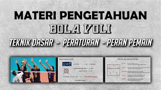 Teknik Dasar Bola Voli - Peraturan Permainan - Peran Pemain || Materi Bola Voli