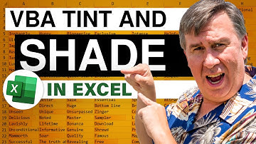 Excel - Using VBA To Change Tint And Shade In Excel - Episode 1336