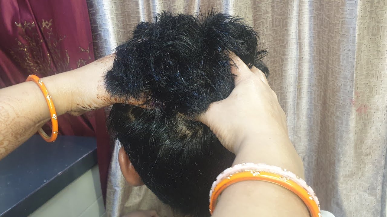 बेस्ट इंडियन हेड मसाजoiling for  boys #best Indian head massage scalp relaxing, 😌