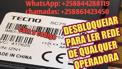 Como desbloqueiar Tecno SC7S para todas redes/operadoras por IMEI ou código sem PC