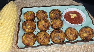 Non Fried Cheese Corn Balls/ Healthy Snack Recipe