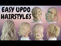 EASY updo hairstyles in 5 minutes or less