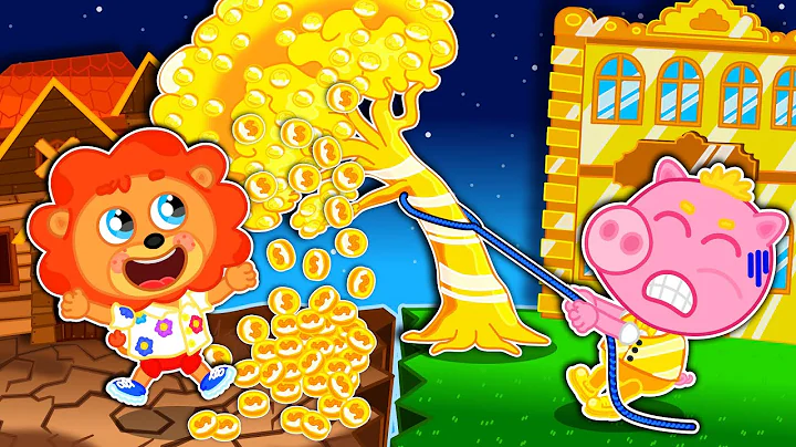 Lion Family | Gold Money Tree Helps to Become Rich | Cartoon for Kids thumbnail