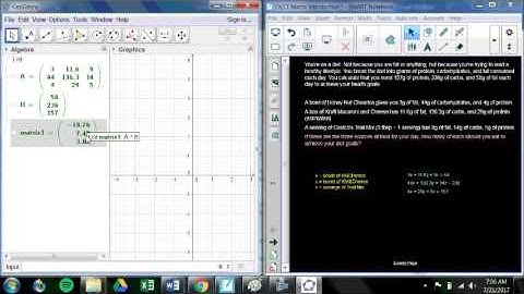 How to use Matrices in Geogebra - Measured Math Alg 2 Trig Ch2